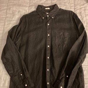 J. Crew Baird McNutt Irish Linen Slim Large Black